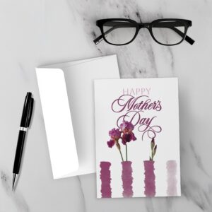 Iris Mother’s Day Card | Stems And Stripes Collection | Premium Folded Fine Art Greeting Card